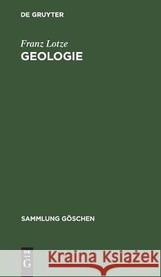 Geologie Franz Lotze 9783111012056 De Gruyter - książka