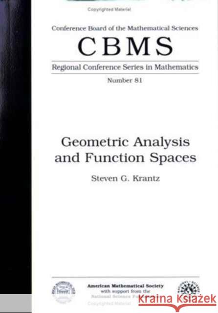 Geometric Analysis and Function Spaces Expository Lectures : Regional Conference  9780821807347 American Mathematical Society - książka