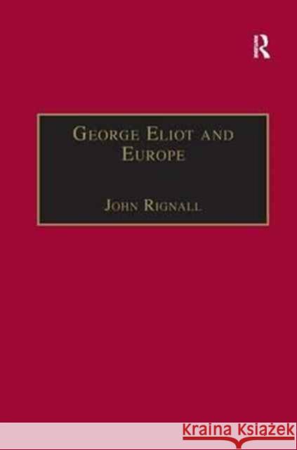 George Eliot and Europe  9781859283349 Taylor and Francis - książka