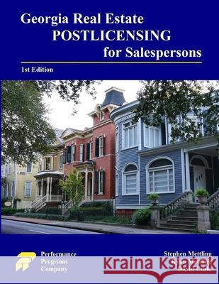 Georgia Real Estate Postlicensing for Salespersons Stephen Mettling, Ryan Mettling, David Cusic 9781955919104 Performance Programs Company LLC - książka