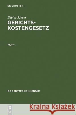 Gerichtskostengesetz Dieter Meyer 9783899495263 Walter de Gruyter - książka