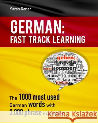 German: Fast Track Learning: The 1000 most used words with 3.000 phrase examples Retter, Sarah 9781523933877 Createspace Independent Publishing Platform - książka