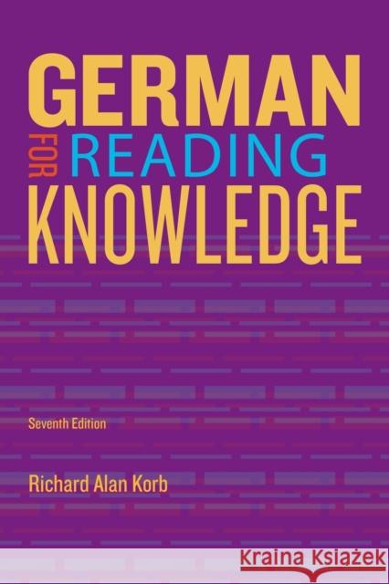 German for Reading Knowledge Richard Korb 9781133604266  - książka