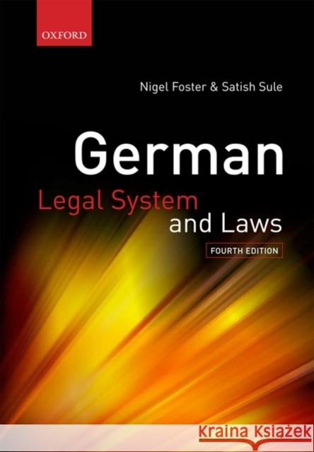 German Legal System and Laws Nigel Foster 9780199233434  - książka