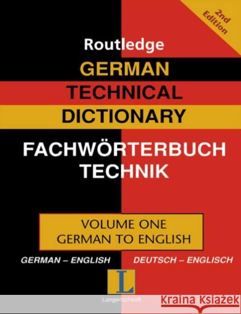 German Technical Dictionary (Volume 1) Robert Dimand 9780415335867 Routledge - książka