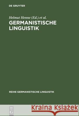 Germanistische Linguistik Henne, Helmut 9783484312401 Max Niemeyer Verlag - książka