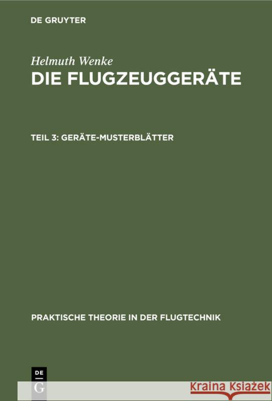 Geräte-Musterblätter Helmuth Wenke 9783111185361 De Gruyter - książka