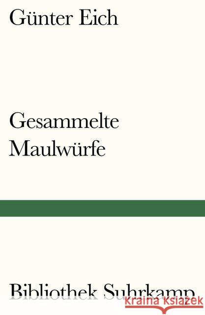 Gesammelte Maulwürfe Eich, Günter 9783518240311 Suhrkamp - książka