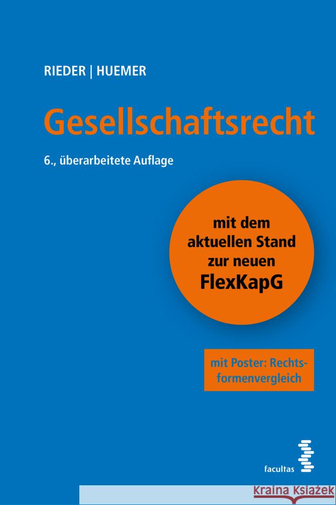 Gesellschaftsrecht Rieder, Bernhard, Huemer, Daniela 9783708923536 Facultas - książka