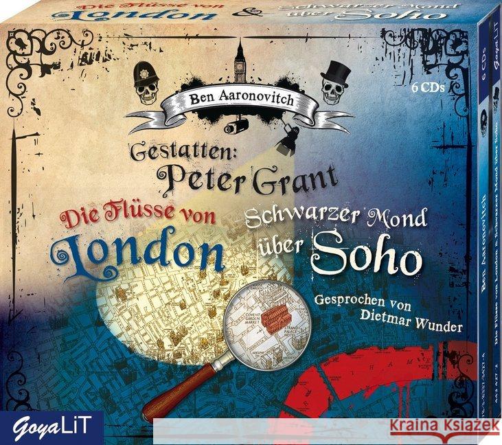 Gestatten: Peter Grant, 6 Audio-CDs : Die Flüsse von London & Schwarzer Mond über Soho Aaronovitch, Ben 9783833734274 Jumbo Neue Medien - książka