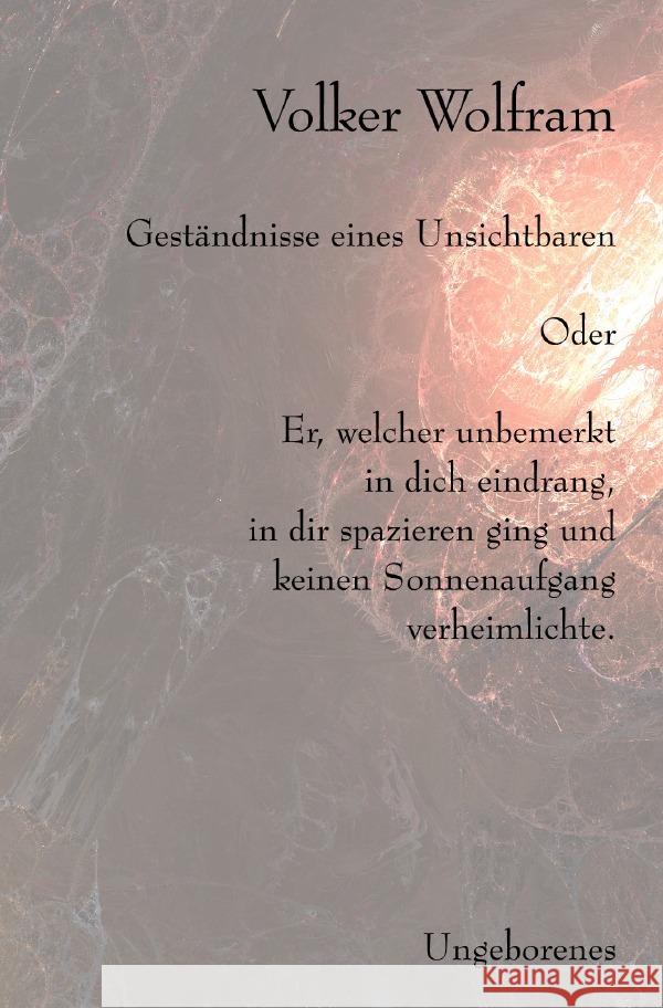 Geständnisse eines Unsichtbaren Wolfram, Volker 9783818781651 epubli - książka