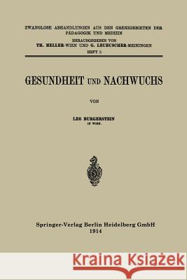 Gesundheit Und Nachwuchs Leo Burgerstein 9783662348895 Springer - książka