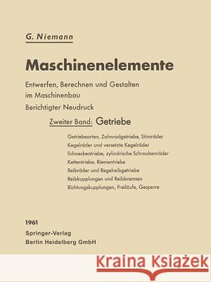 Getriebe Gustav Niemann 9783662269664 Springer - książka