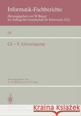 GI -- 9. Jahrestagung: Bonn, 1.-5. Oktober 1979 Böhling, K. H. 9783540096641 Not Avail - książka