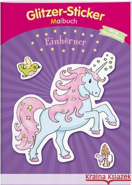 Glitzer-Sticker Malbuch. Einhörner Neubert, Silke 9783788638672 Tessloff - książka