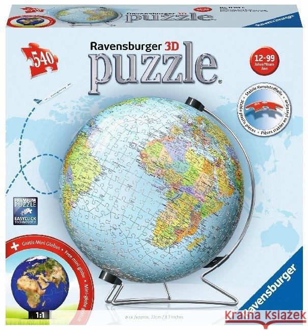 Globus in deutscher Sprache (Puzzle) : Erleben Sie Puzzeln in der 3. Dimension  4005556111596 Ravensburger Verlag - książka