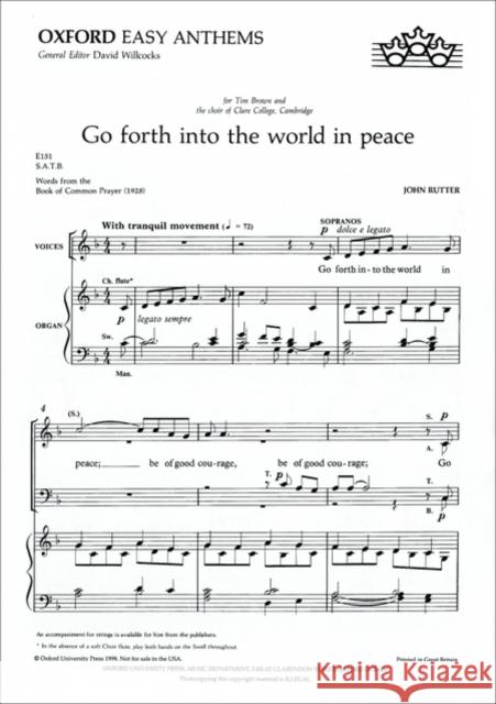 Go forth into the world in peace  9780193504028 Oxford University Press - książka