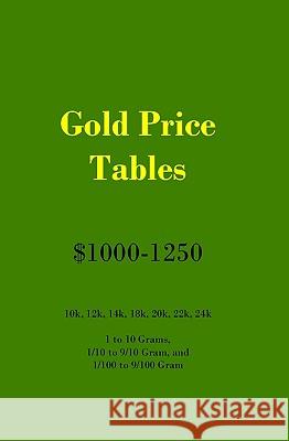 Gold Price Tables $1000-1250 Gene Steffanson 9781440433597 Createspace - książka