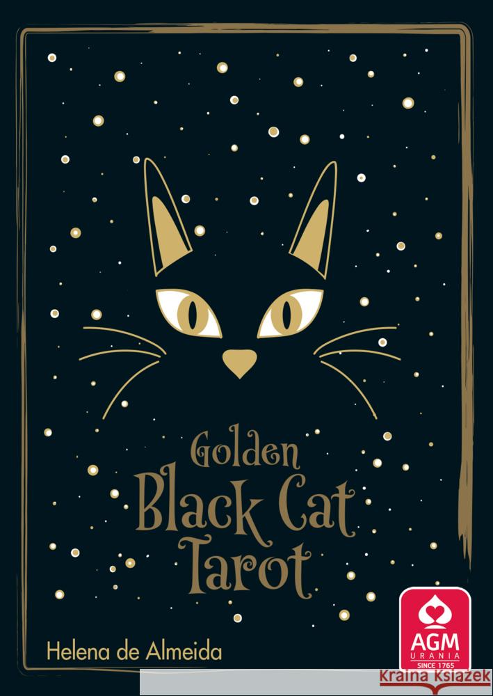 Golden Black Cat Tarot - High quality slip lid box with gold foil, m. 1 Buch, m. 78 Beilage de Almeida, Helena 4250375110002 Königsfurt Urania - książka
