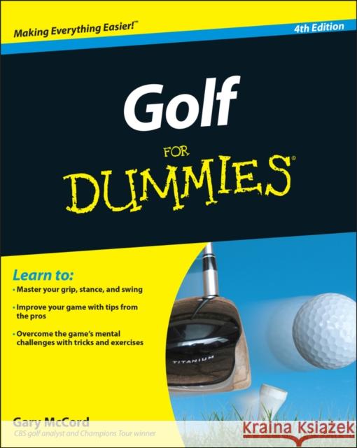 Golf for Dummies McCord, Gary 9780470882795 For Dummies - książka