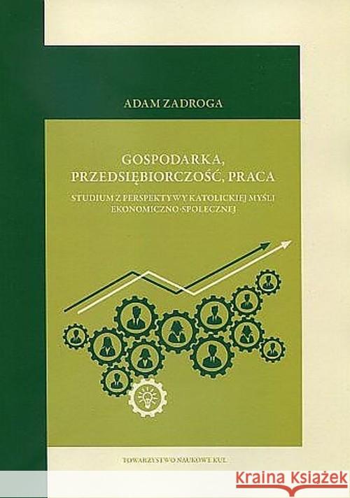 Gospodarka przedsiębiorczość praca Zadroga Adam 9788373068704 Towarzystwo Naukowe Katolickiego Uniwersytetu - książka