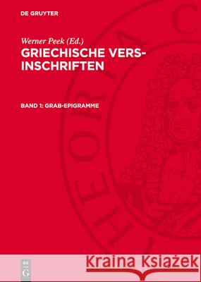 Grab-Epigramme: AVGVI-B, Band 1  9783112785522 De Gruyter (JL) - książka