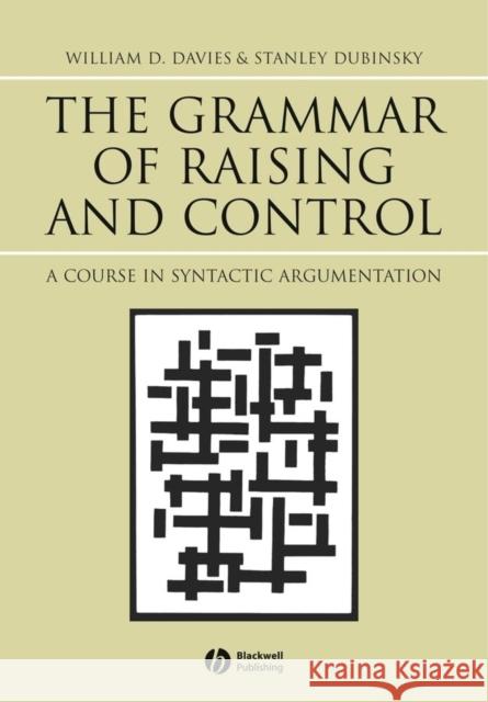 Grammar of Raising and Control Davies, William D. 9780631233015 Blackwell Publishers - książka