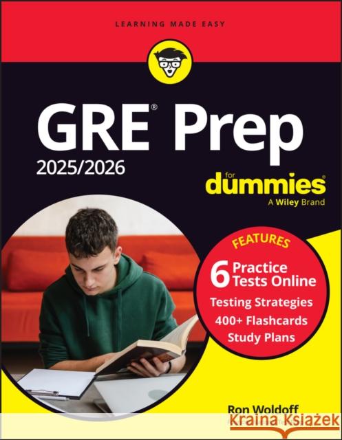 GRE Prep 2025/2026 For Dummies: Book + 6 Practice Tests + 400 Flashcards Online Ron (National Test Prep) Woldoff 9781394255665  - książka