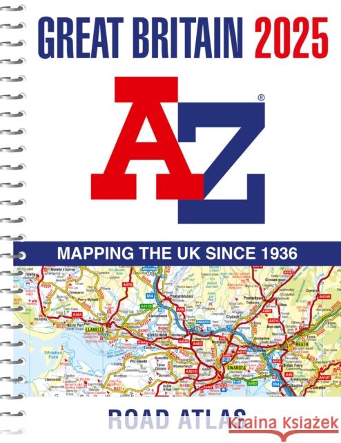 Great Britain A-Z Road Atlas 2025 (A4 Spiral) A-Z maps 9780008652944 HarperCollins Publishers - książka