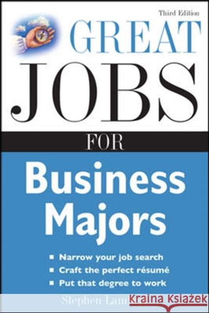 Great Jobs for Business Majors Stephen Lambert 9780071544832 McGraw-Hill - książka