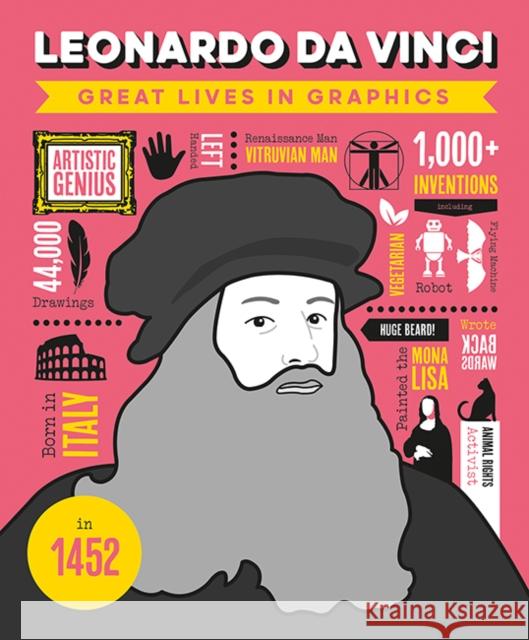 Great Lives in Graphics: Leonardo Da Vinci  9781787081123 Button Books - książka
