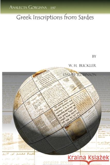 Greek Inscriptions from Sardes W. H. Buckler, David Robinson 9781607245261 Gorgias Press - książka