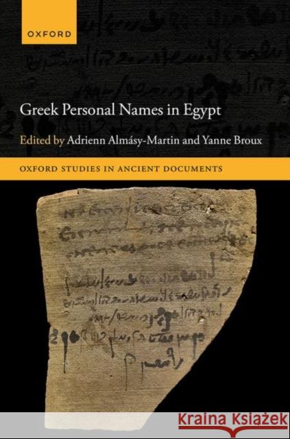Greek Personal Names in Egypt  9780198947011 Oxford University Press - książka