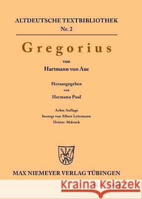 Gregorius Hermann Hartmann Von Aue Paul, Hermann Paul, Albert Leitzmann 9783111280424 De Gruyter - książka