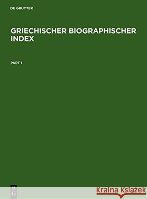 Griechischer Biographischer Index, 3 Teile  9783598342066 X_K. G. Saur - książka