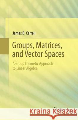 Groups, Matrices, and Vector Spaces: A Group Theoretic Approach to Linear Algebra Carrell, James B. 9781493979103 Springer - książka