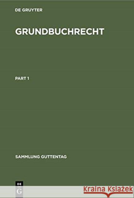 Grundbuchrecht: Kommentar Zu Grundbuchordnung Und Grundbuchverfügung Einschließlich Wohnungseigentumsgrundbuchverfügung No Contributor 9783110124071 de Gruyter - książka