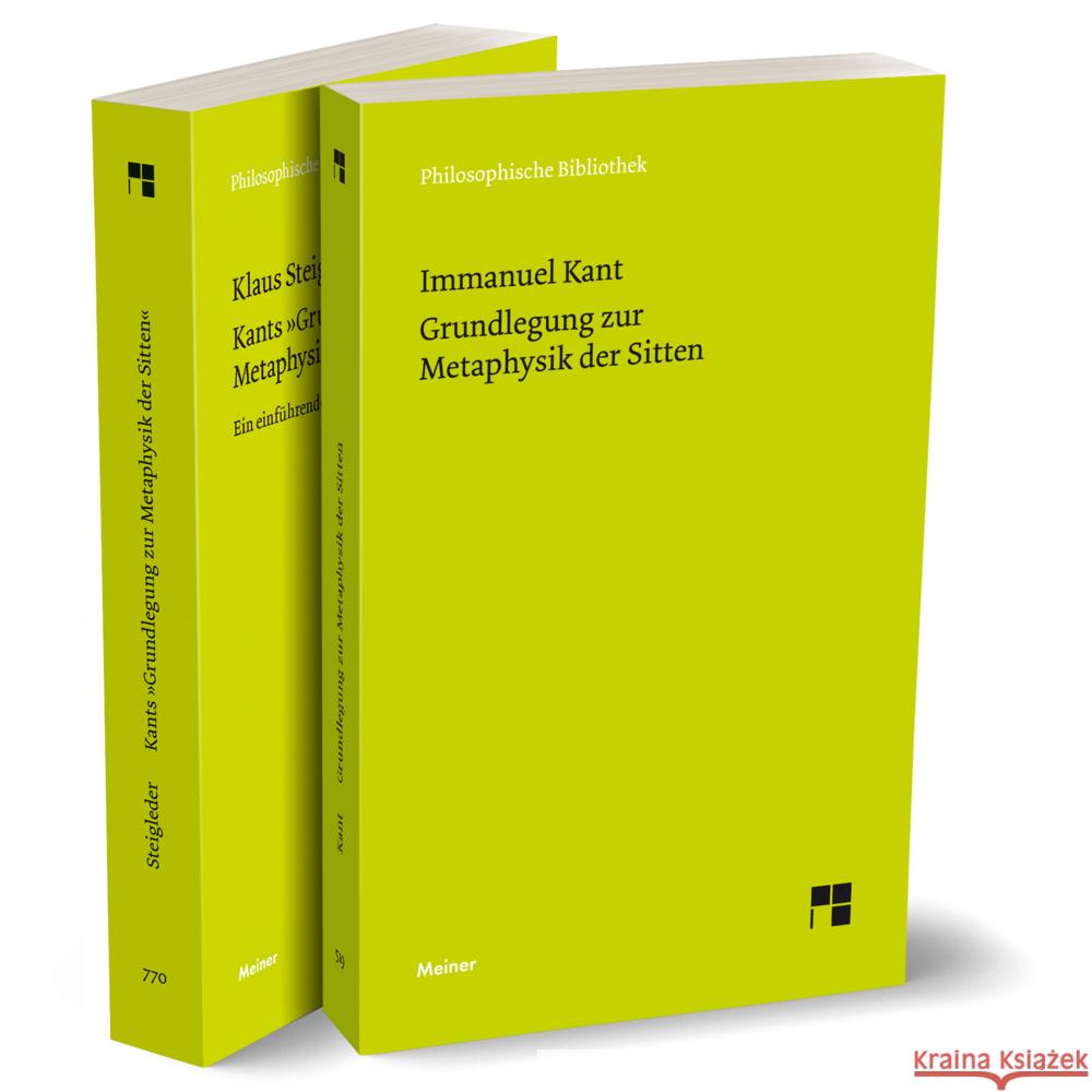 Grundlegung zur Metaphysik der Sitten + Kommentar (Set) Kant, Immanuel, Steigleder, Klaus 9783787346462 Meiner - książka