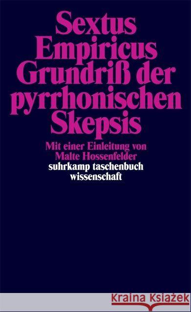 Grundriß der pyrrhonischen Skepsis Sextus Empiricus   9783518280997 Suhrkamp - książka