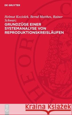 Grundz?ge Einer Systemanalyse Von Reproduktionskreisl?ufen Helmut Koziolek Bernd Matthes Rainer Schwarz 9783112721384 de Gruyter - książka