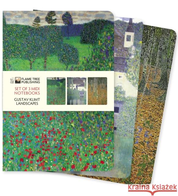 Gustav Klimt: Landscapes Set of 3 Midi Notebooks  9781804173176 Flame Tree Publishing - książka