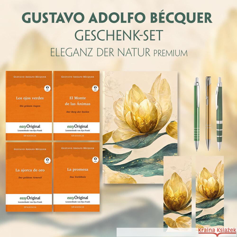 Gustavo Adolfo Bécquer Geschenkset - 4 Bücher (mit Audio-Online) + Eleganz der Natur Schreibset Premium, m. 4 Beilage, m. 4 Buch Bécquer, Gustavo Adolfo 9783991680055 EasyOriginal - książka