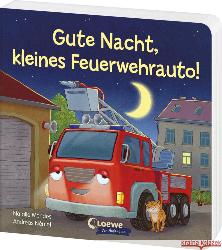 Gute Nacht, kleines Feuerwehrauto! Mendes, Natalie 9783743216501 Loewe - książka