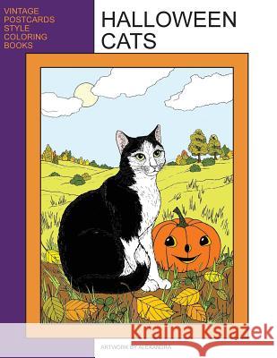 Halloween Cats: Coloring Book Alexandra 9781979527194 Createspace Independent Publishing Platform - książka