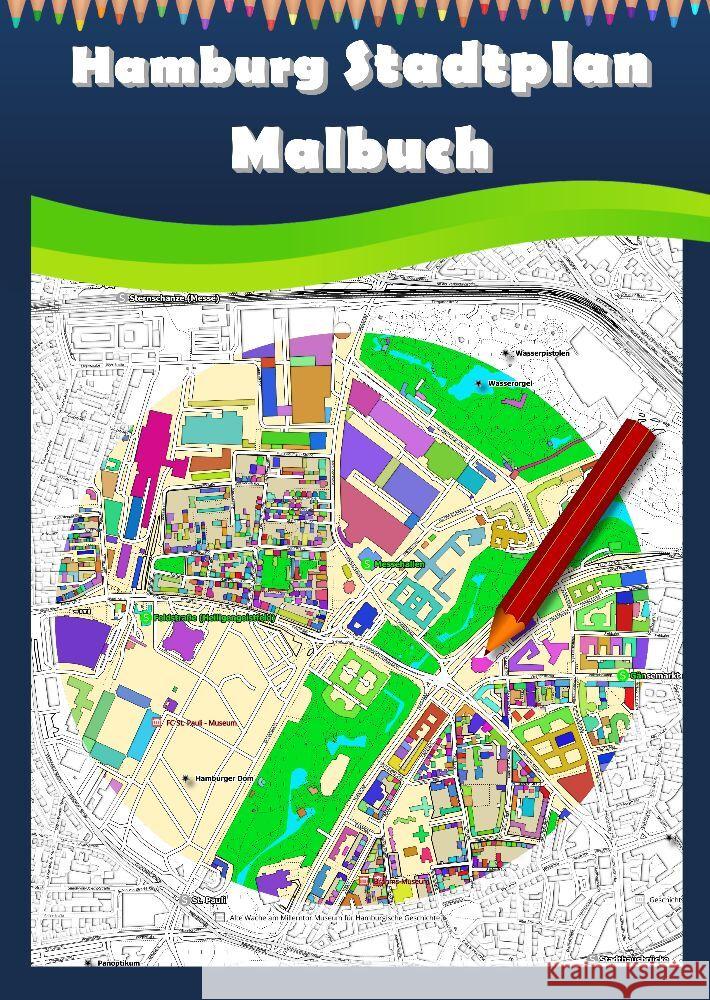 Hamburg Stadtplan Malbuch Baciu, M&M 9783347831940 tredition - książka