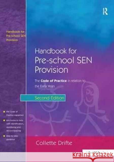 Handbook for Pre-School Sen Provision Chris Spencer Kate Schnelling  9781138179158 Routledge - książka