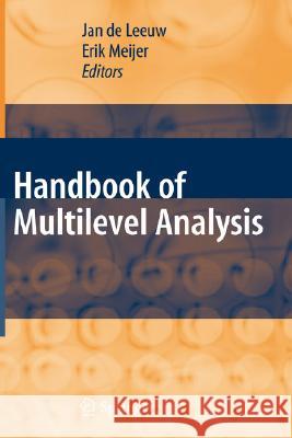 Handbook of Multilevel Analysis Deleeuw, Jan 9780387731834 Springer - książka