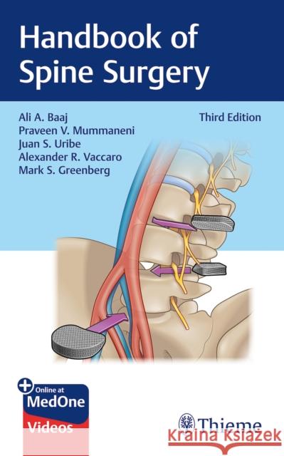 Handbook of Spine Surgery Ali A. Baaj Praveen Mummaneni Juan S. Uribe 9781684205547 Thieme Medical Publishers Inc - książka