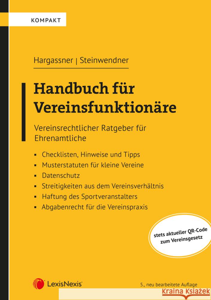 Handbuch für Vereinsfunktionäre Hargassner, Richard, Steinwendner, Werner 9783700791430 LexisNexis Österreich - książka