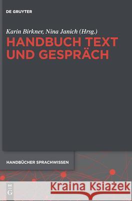 Handbuch Text und Gespräch  9783110295726 De Gruyter Mouton - książka